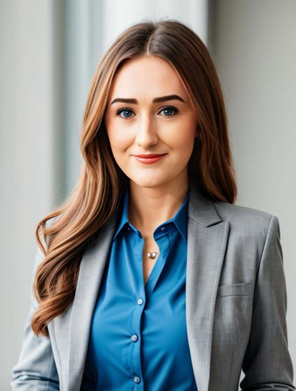 Zdjęcie Moniki Chutnik w szarej marynarce